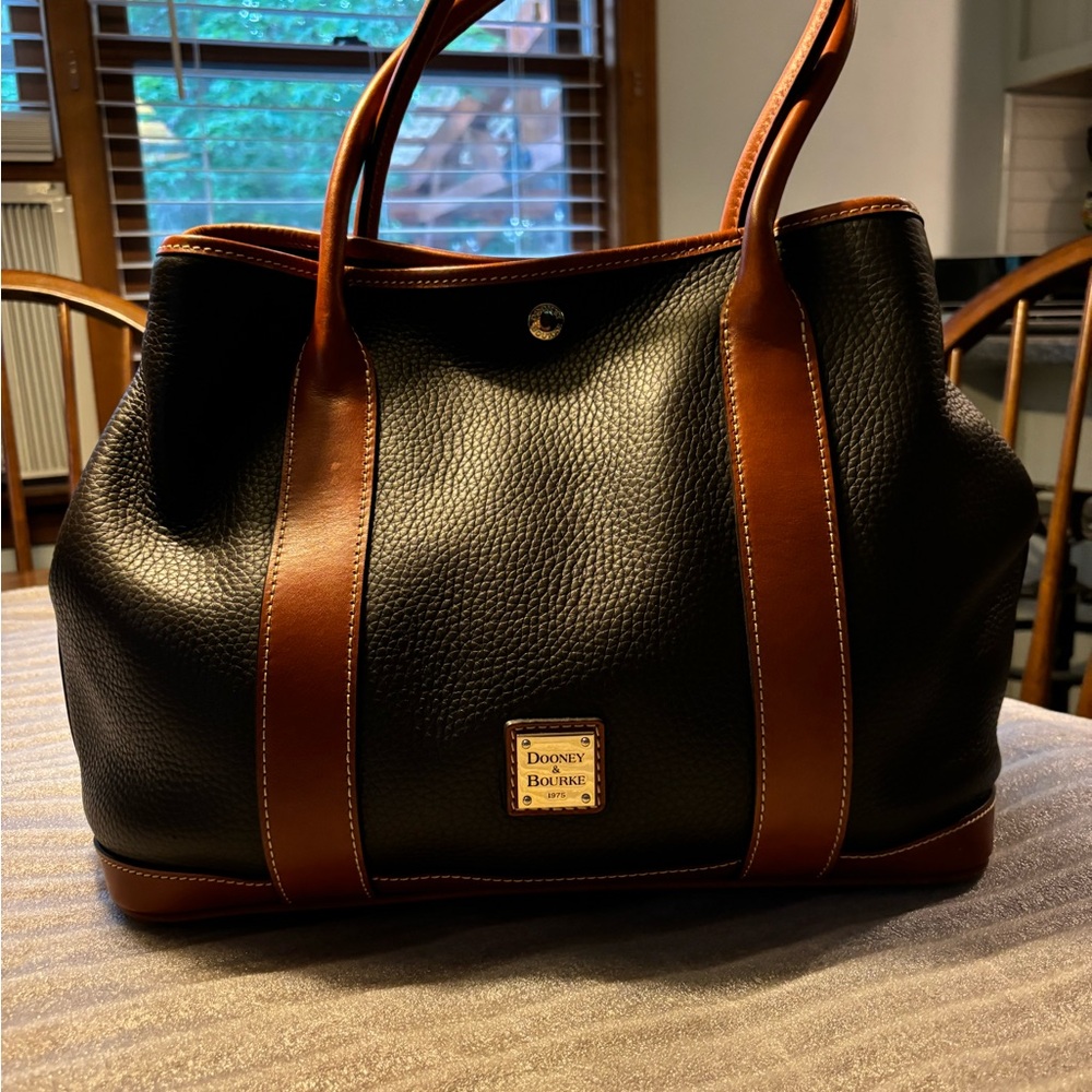 Dooney & Bourke Black Pebble Leather Shoppers Tote
